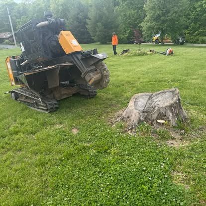 Triple B's equipment working on an open property in Central Indiana